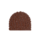 Embout Arrondi rondin en relief en chocolat au lait