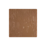 Embout Carré faux bois en relief en chocolat blanc caramélisé