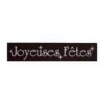 Rectangle Joyeuses Fêtes en relief blanc en chocolat noir