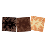 Embout Carré assortiment Joyeuses Fêtes feuillage en chocolat noir, lait et blanc