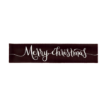 Rectangle Merry Christmas en relief blanc en chocolat noir